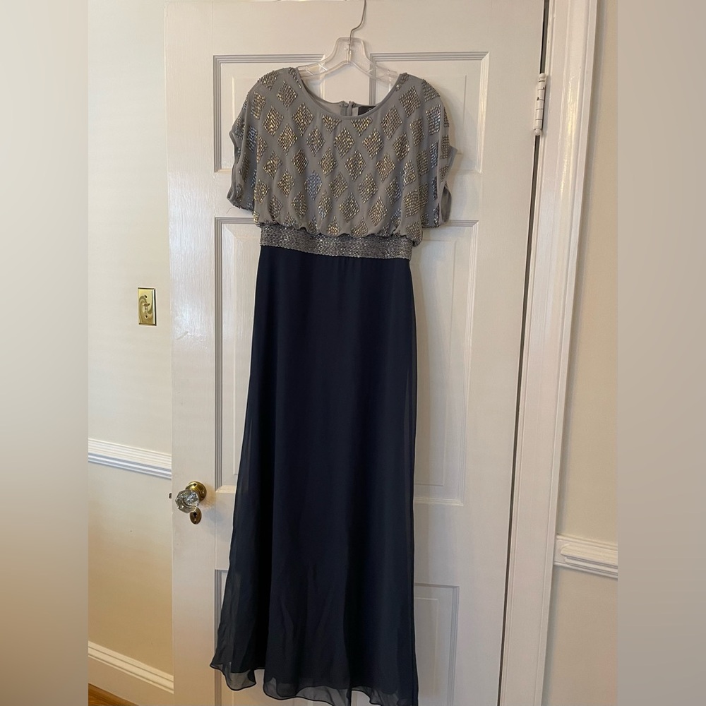 Adrianna Papell Gray Beaded Dress